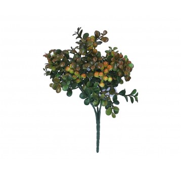 Gałązka zielono-bordowa z kulkami 27cm