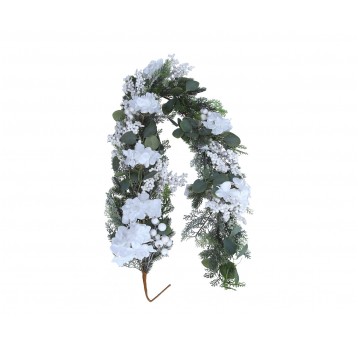Girlanda z ośnieżonych białych kulek 180cm