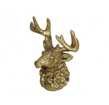 Głowa renifera złota do kompozycji 12cm/12cm
