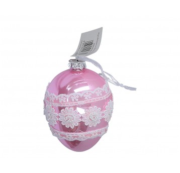 Jajka różowe szklane 10cm/7cm