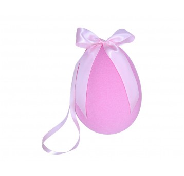 Jajko wielkanocne różowe; wys.26cm, szer.17cm