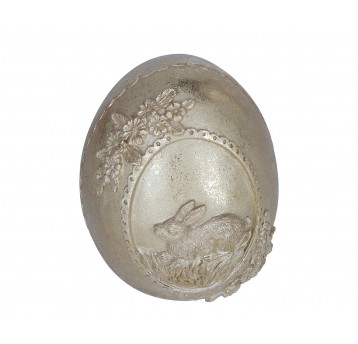 Jajko zlote z zającem z ceramiki śr 9cm/11cm