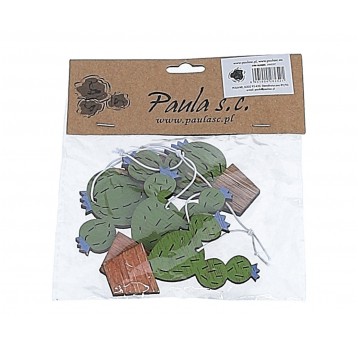 Kaktus zawieszka zielony op=4szt 1szt=l 6,5cm d3cm