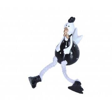 Kogut czarno-biały w kropki 12cm/3,5cm