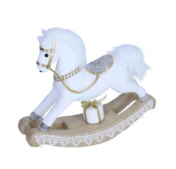 Konik biały na biegunach 26cm /30cm