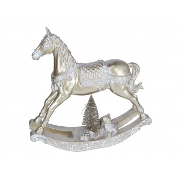 Konik złoty na biegunach 30cm/30cm