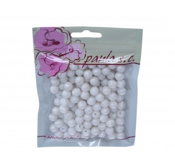 Korale 10mm biale perlowe op=90 szt