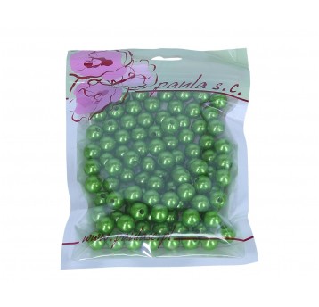 Korale 10mm ziel- oliwkowe perłowe op=90szt