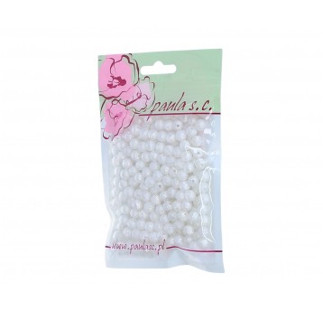 Korale 8mm biale perlowe op=400 szt