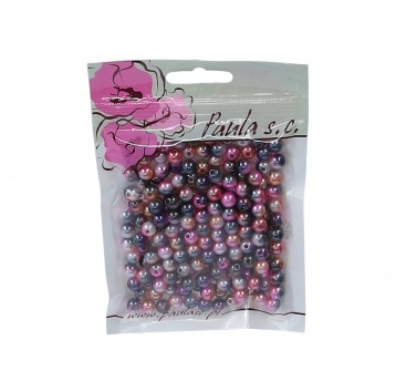 Korale 8mm granat-rózowo-szare op=190szt