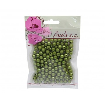 Korale 8mm oliwkowe perłowe op=190szt