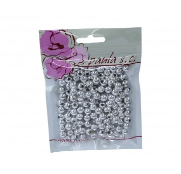 Korale 8mm srebrne metalik op=190szt