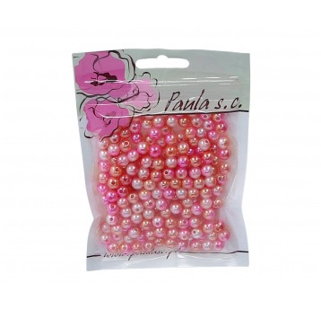 Korale 8mm tęczowe c.róz- pomar op=190szt