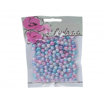 Korale 8mm tęczowe nieb-bial-róz op=190szt