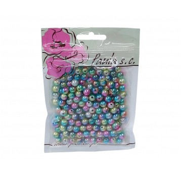Korale 8mm tęczowe nieb-róz-zólty op=190szt