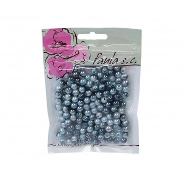 Korale 8mm tęczowe szaro-biale op=190szt