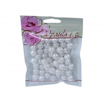 Korale biale perlowe raz malowane 12mm