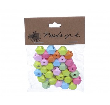 Korale drewniane kolorowe 1 cm 1op.=30szt.