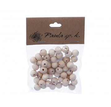 Korale drewniane naturalne 1 cm 1op.=50szt.