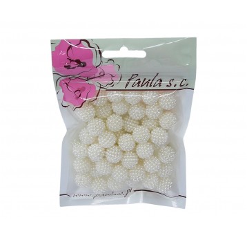 Korale kremowe jeżyki 14 mm