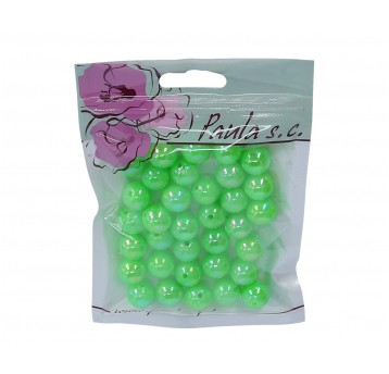 Korale opal. j.zielone 14mm