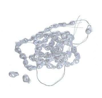 Korale perlowe- biale 20mm/15mm cena za op=60szt.