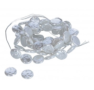 Korale perlowe biale plaskie 18mm cena za małe op.