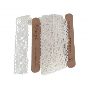 Koronka bawełniana beżowa 460cm / 2,5cm