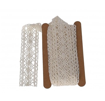 Koronka bawełniana beżowa 460cm/3,5cm