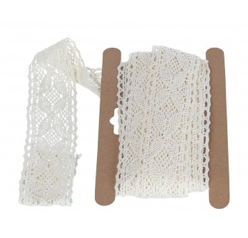 Koronka bawełniana beżowa 460cm/ 4,5cm