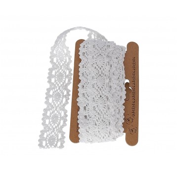 Koronka bawełniana biała 460cm/3cm