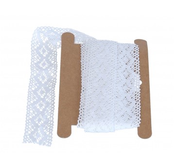 Koronka bawelniana biała 460cm/ 3cm
