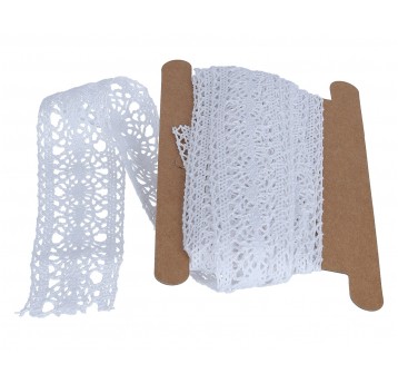 Koronka bawełniana biała 460cm/4cm