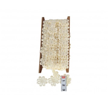 Koronka ecru kwiaty 5y d 2,5cm