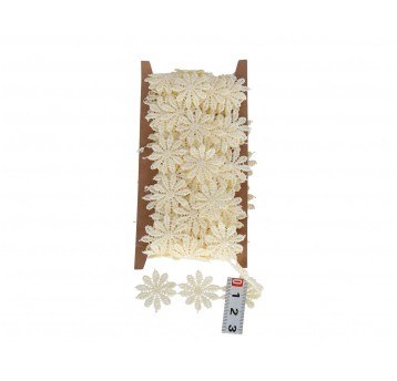 Koronka ecru kwiaty 5y d 2,5cm