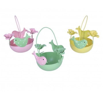 Koszyczek ozdobny z metalu mix kol.śr 8cm/12cm