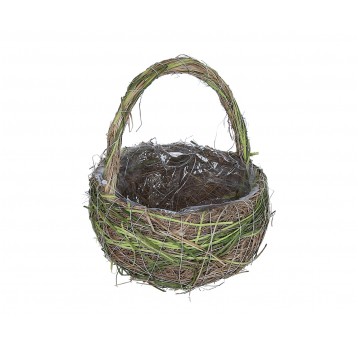 Koszyk z zielonego ratanu śr 18cm/20cm