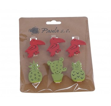 Kruk i kaktusy na spinaczu mix op=6szt l3,5cm d2cm