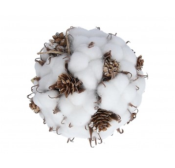 Kulka z bawełną i szyszką śr.12cm