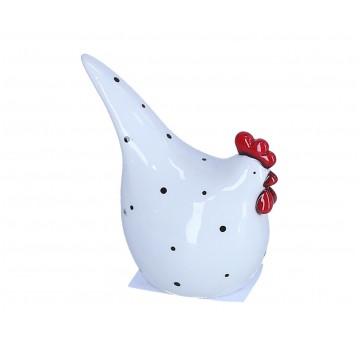 Kura biała w kropki 14cm/10cm