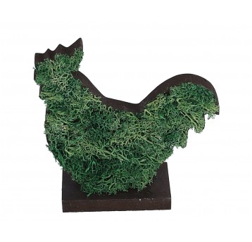 Kura pokryta zielonym mchem 18cm/16cm