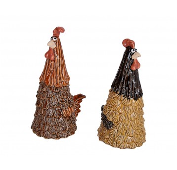 Kura stojąca mix z porcelany l21cm śr 10cm