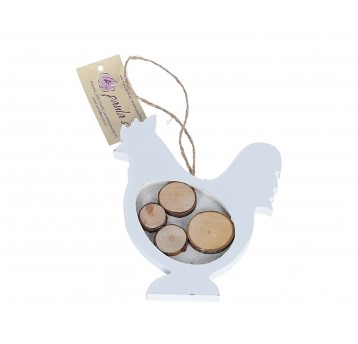 Kurka biala zawieszka 12,5cm /8cm