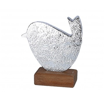 Kurka na podstawie srebro 11cm/10cm