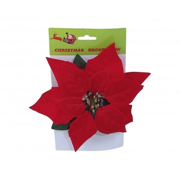 Kwiat czerwonej poinsecji 20cm/20cm na piku