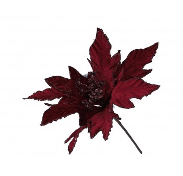 Kwiat poinsecji czerwony na łodydze 35cm