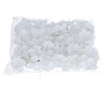 Kwiaty białe w pęczkach op=12pęczków śr.4cm