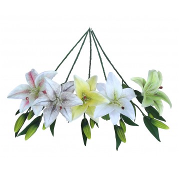 Kwiaty ozdobne na łodydze mix 5 kol.62cm