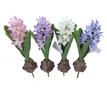 Kwiaty z materiałów włókienniczych mix kol 30cm