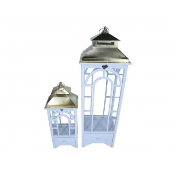 Latarnia biała przecierana s/2 100cm/30cm/23cm